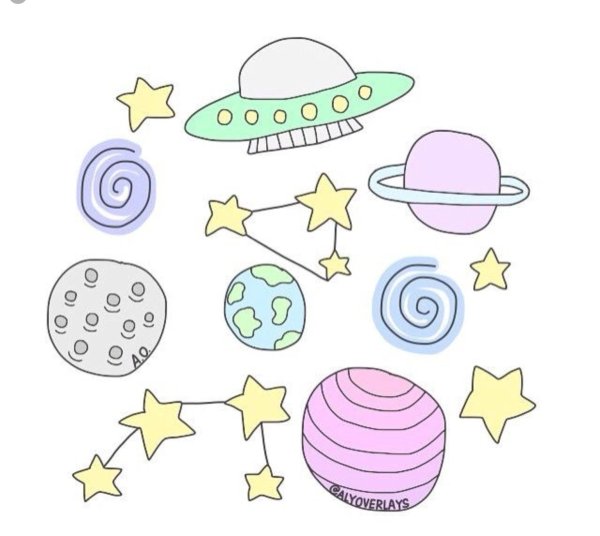 Маленькие рисунки для срисовки космические