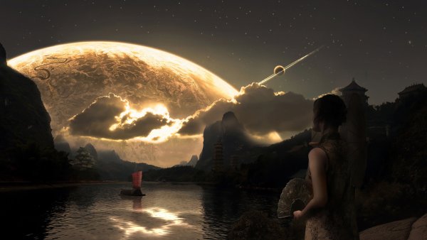 Космические пейзажи с людьми