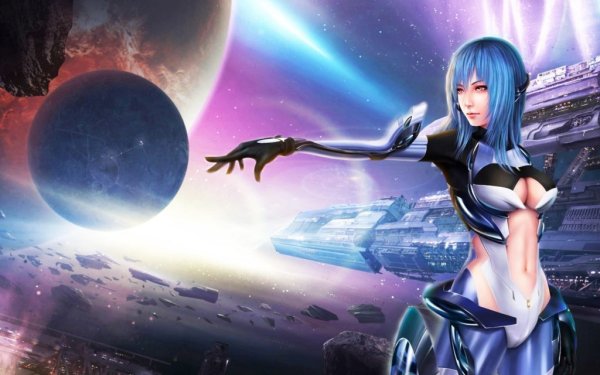 Аниме девушка на космическом корабле