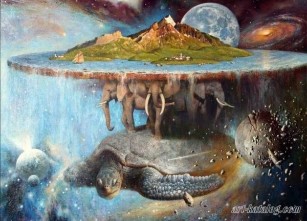 Черепаха три слона плоская земля