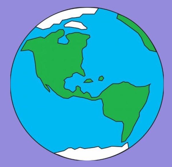 Планета земля рисунок карандашом цветным