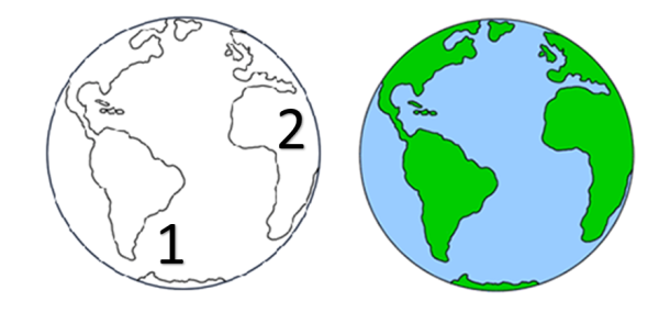 Поэтапный рисунок земли