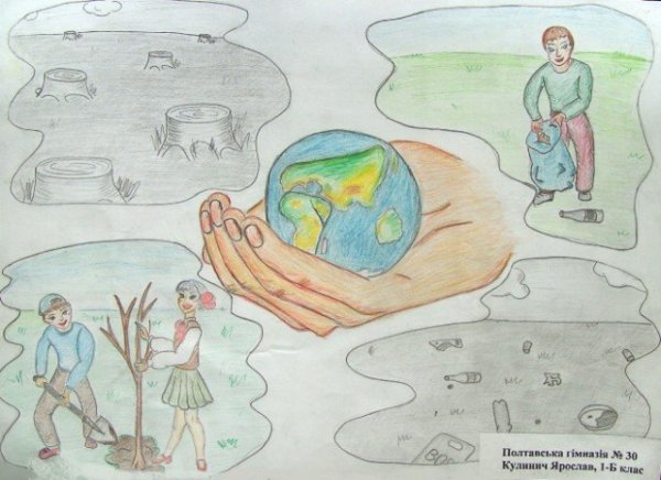 Рисунок на тему чистая Планета