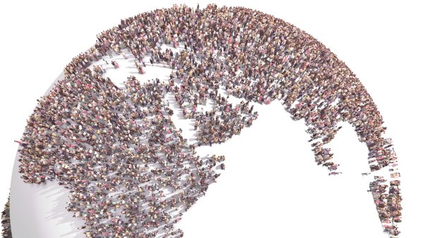 Перенаселение белый фон