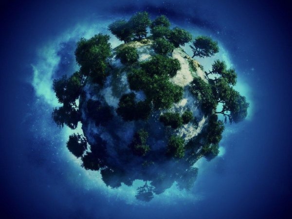 Планета земля с деревьями