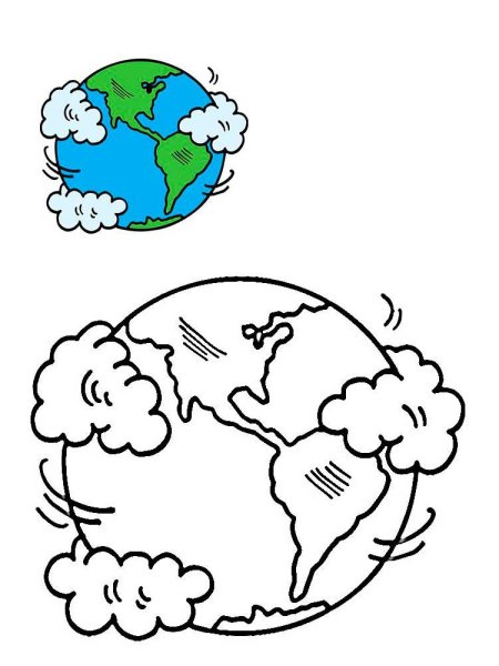 Земля раскраска