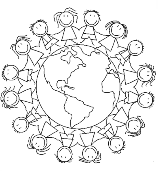 Раскраска Дружба народов для детей