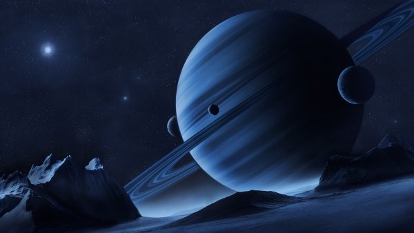 Космический пейзаж Сатурн