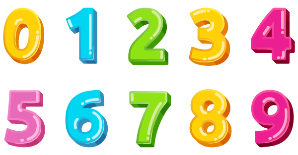 Красивые цифры на прозрачном фоне