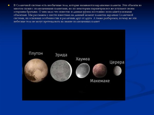 Карликовые планеты это астрономия 10 класс