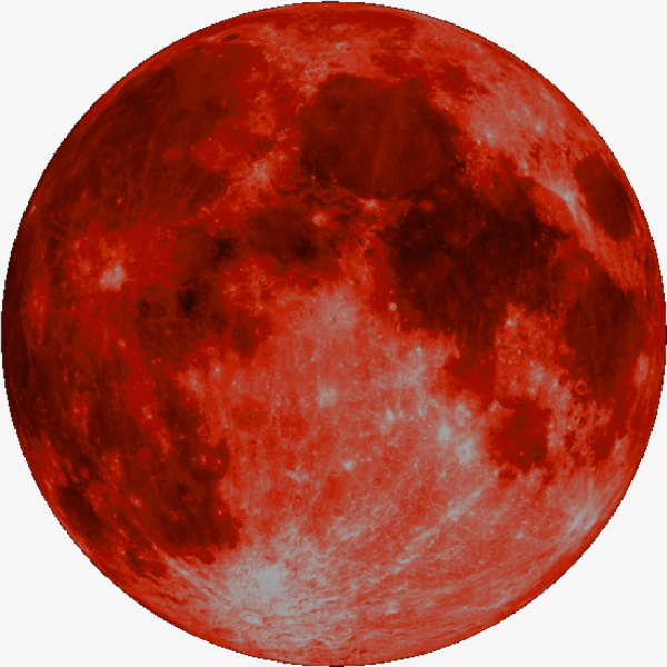 Красная Луна на белом фоне