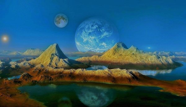 Пейзаж фантастической планеты