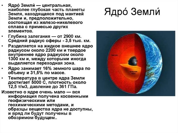 Способы изучения ядра земли