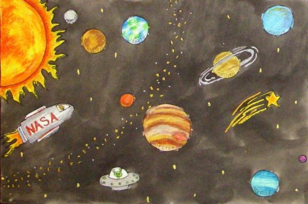 Космическое пространство рисовать