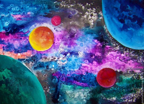 Космос гуашью