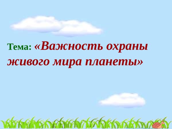 Важность охраны живого мира планеты