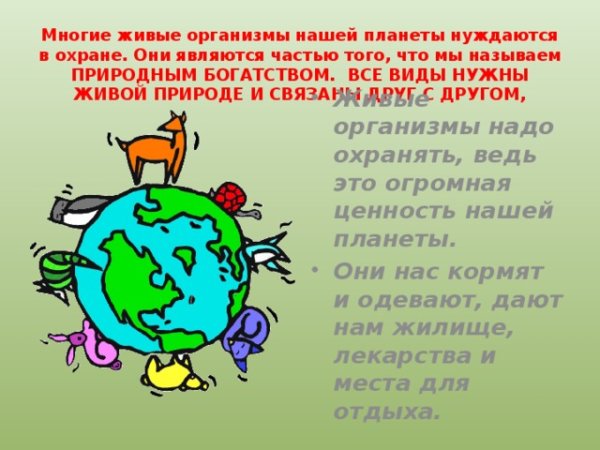 Сообщение охрана живого мира