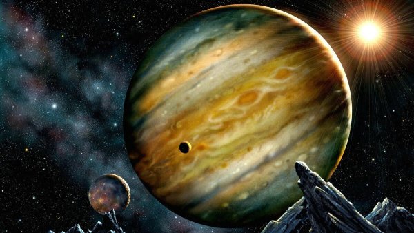 Планеты Венера и Юпитер космос