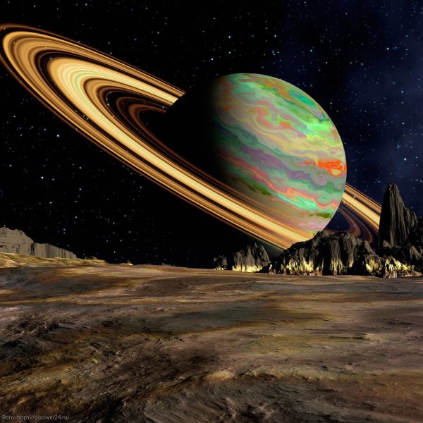 Космический пейзаж Сатурн