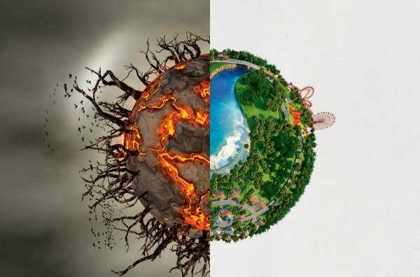 Земной шар с деревьями