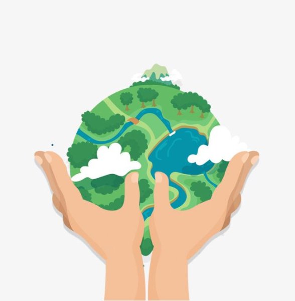 Планета в руках на белом фоне