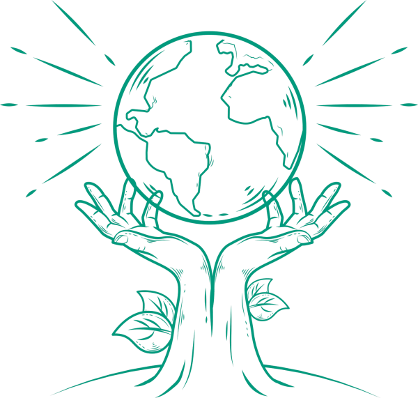 Планета в руках раскраска