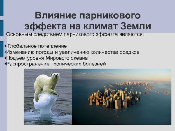 Парниковый эффект влияние на окружающую среду