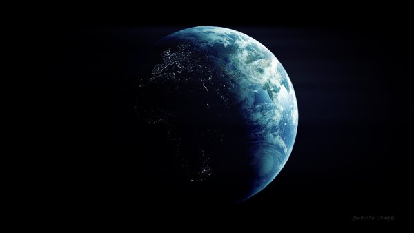 Планета на темном фоне