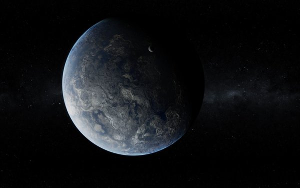 Планета на черном фоне