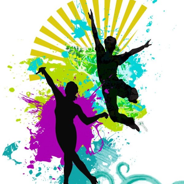 Цветные силуэты танцоров