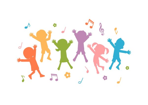 Силуэты детей цветные