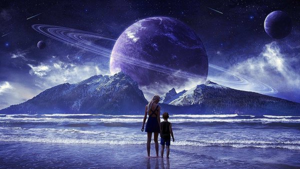 Космические пейзажи с людьми