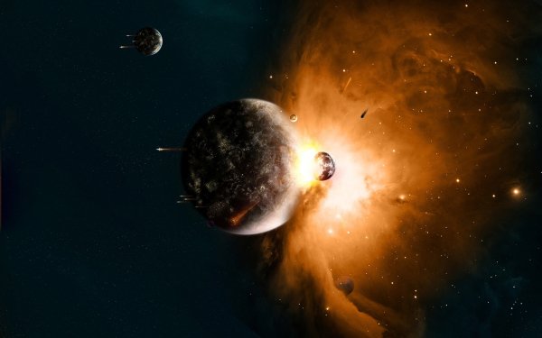 Столкновение планет в космосе