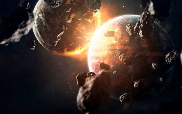 Столкновение планет в космосе