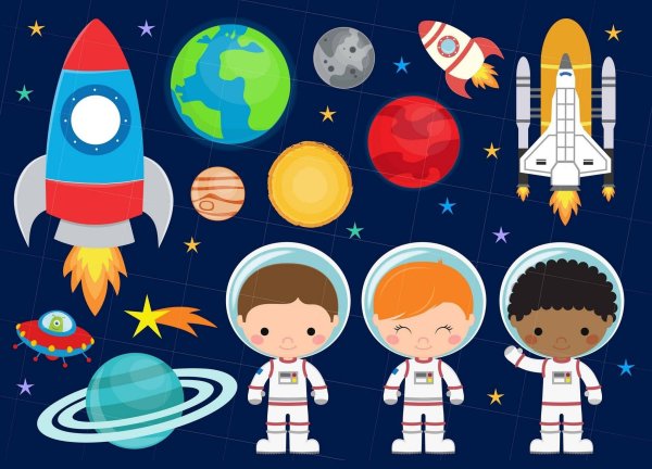 Картинки Космонавтов для детей дошкольного возраста