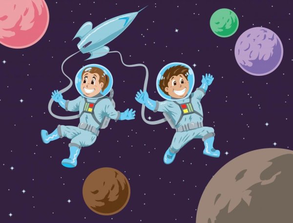 Космонавты мальчик и девочка