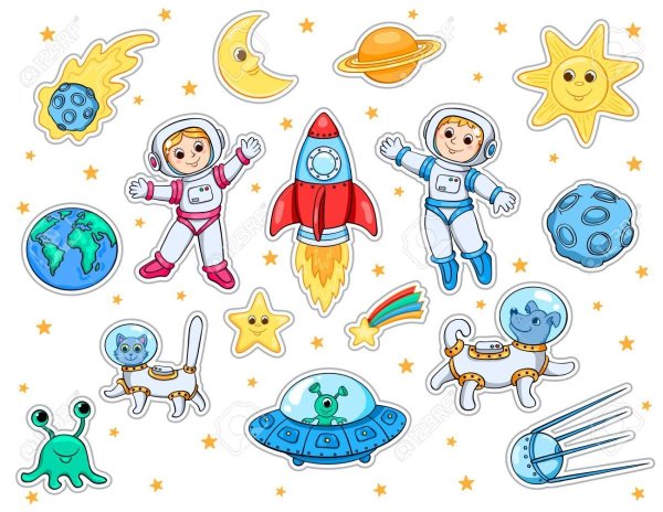 Наклейки на тему космос
