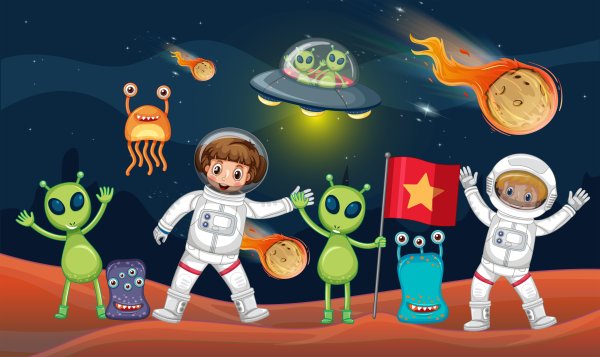 Встреча Космонавта и инопланетянина