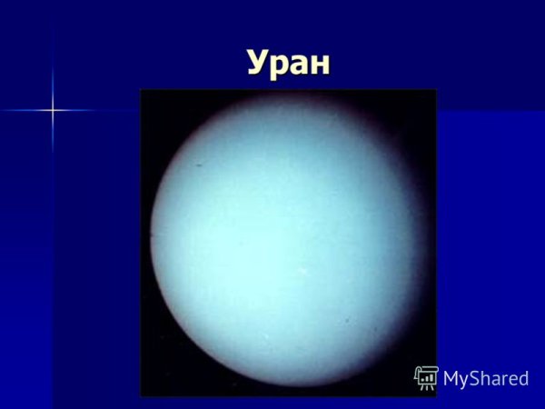 Планета Уран с подписью