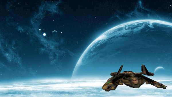 Космический корабль в космосе