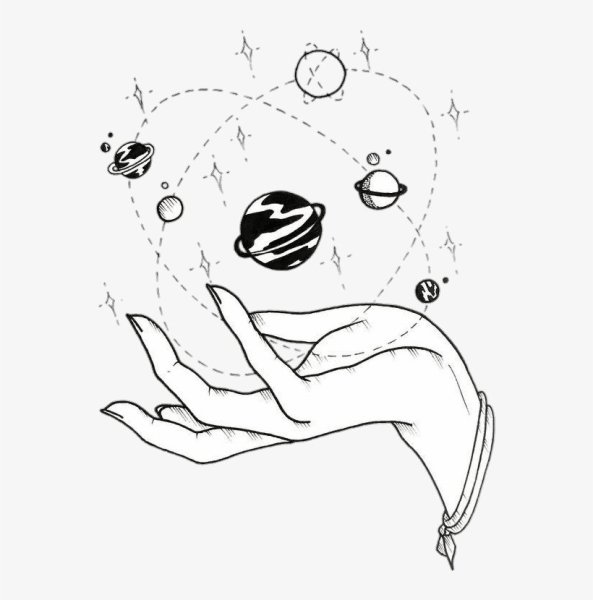 Космос карандашом для срисовки