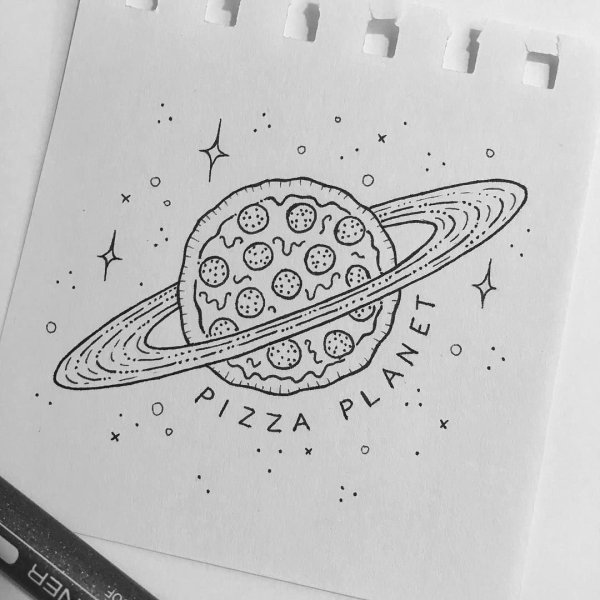 Рисунок космоса карандашом для срисовки