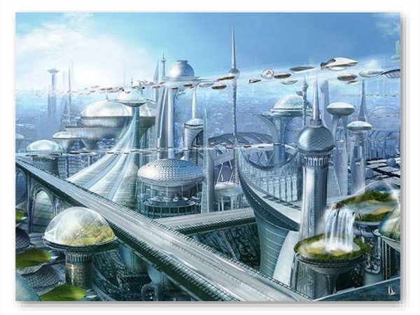 Коллаж город будущего