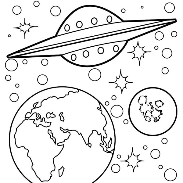 Космос раскраска для детей