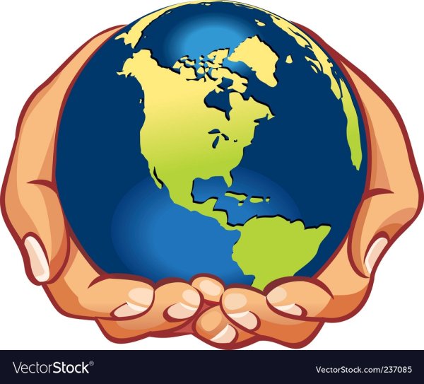 Земной шар в руках рисунок