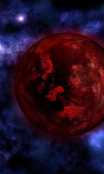 Красивые планеты в красных цветах