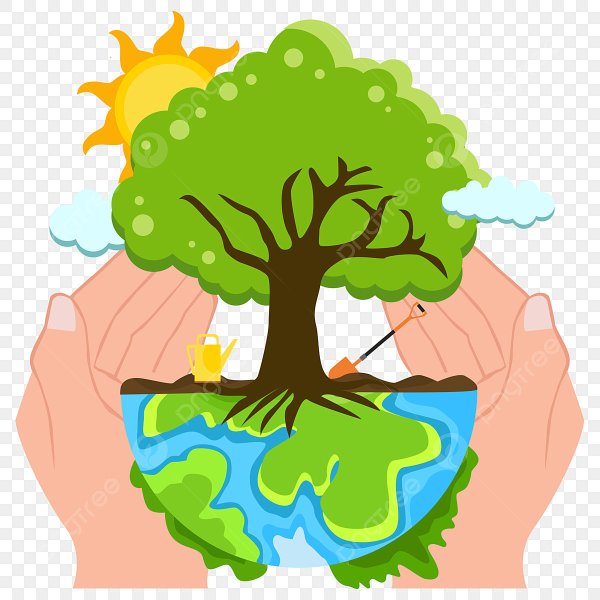 Планета с деревьями вектор