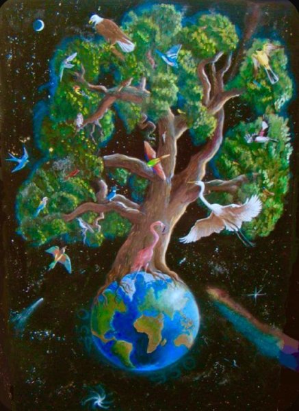 Планета земля с деревьями