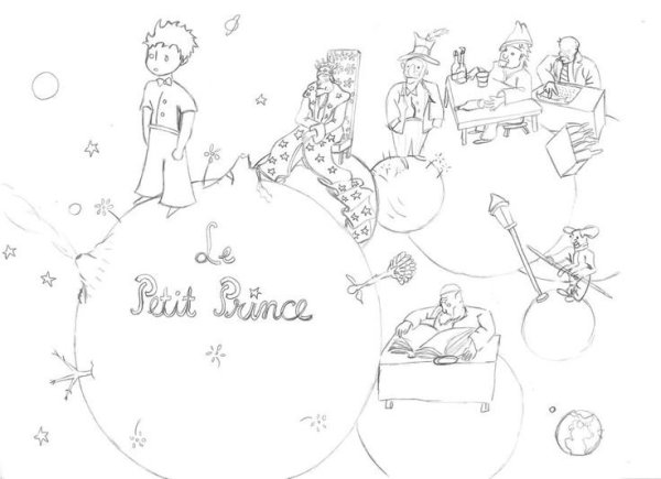 Маленький принц картинки раскраски