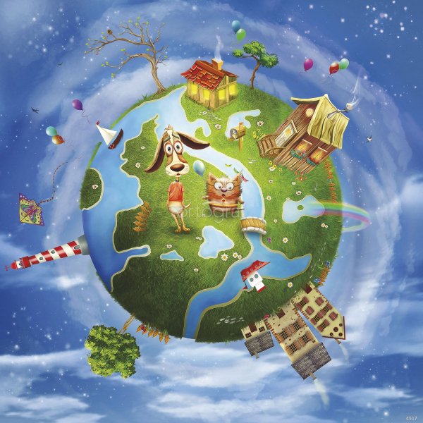 Домик на земном шаре